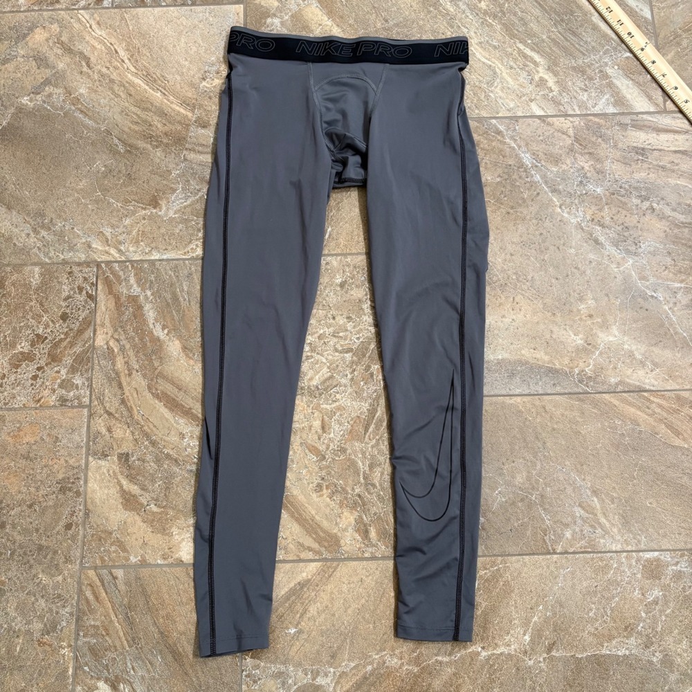 Nike Pro Dri-FIT Mens Compression Tights Gray Athletic Leggings Size M